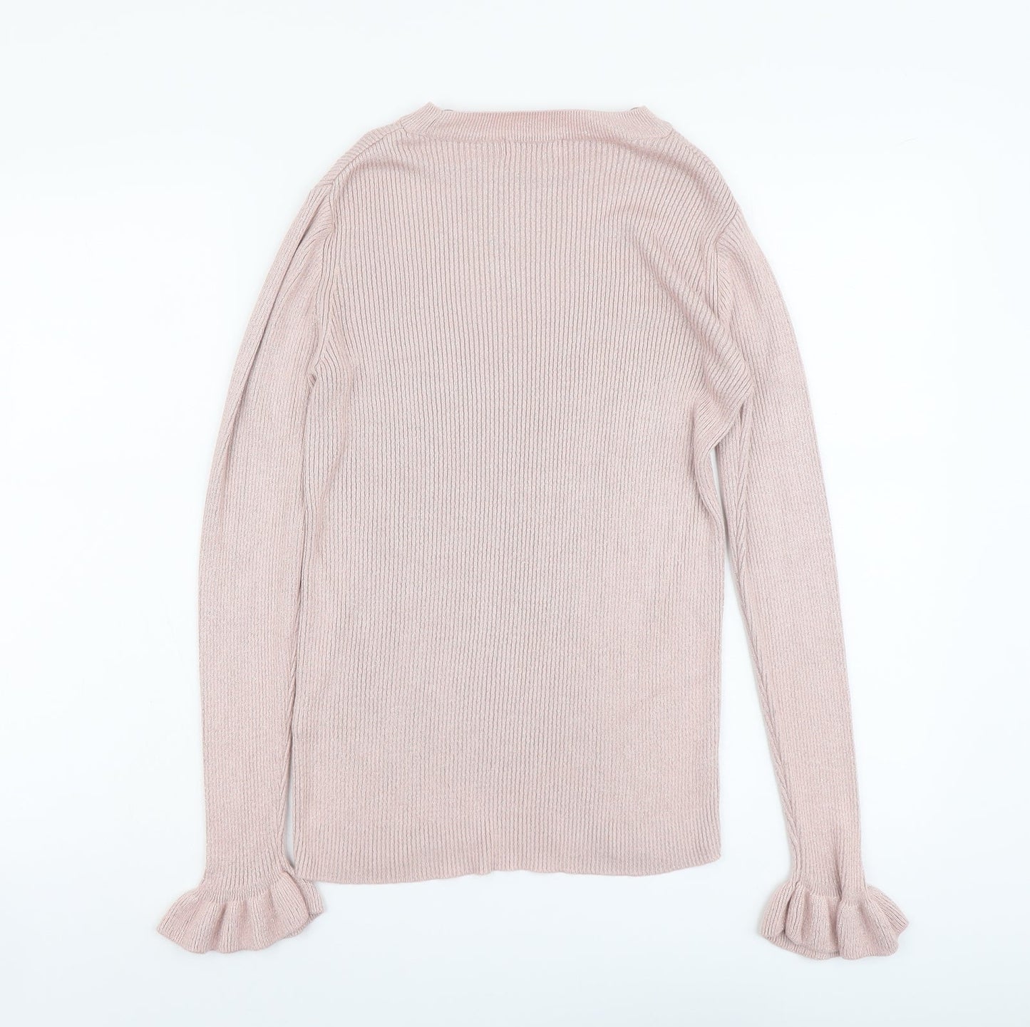 Womens UK Size 10 Papaya Pink Pullover Jumper