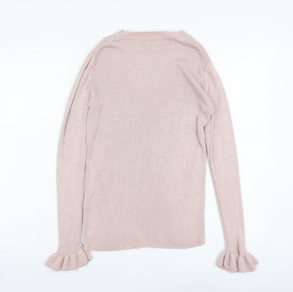 Womens UK Size 10 Papaya Pink Pullover Jumper