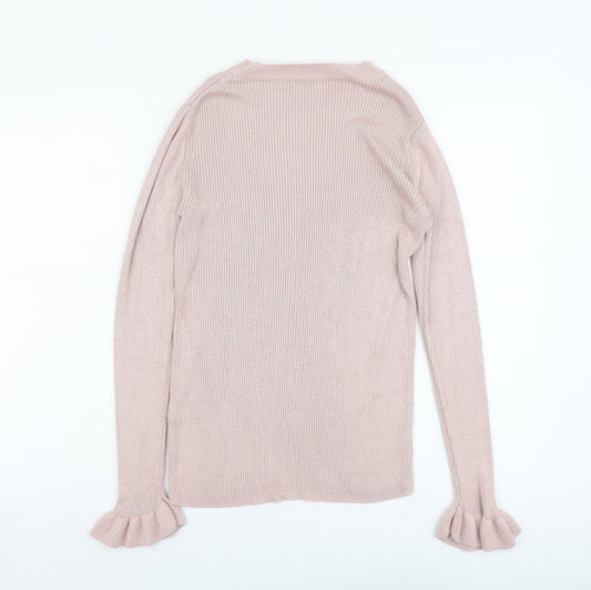 Womens UK Size 10 Papaya Pink Pullover Jumper