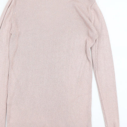 Womens UK Size 10 Papaya Pink Pullover Jumper