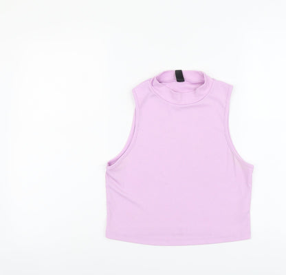 SheIn Womens Purple Polyester Basic Tank Size XL Mock Neck