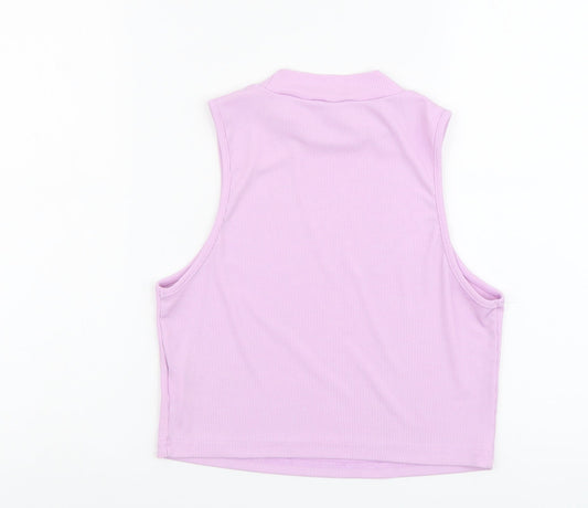 SheIn Womens Purple Polyester Basic Tank Size XL Mock Neck