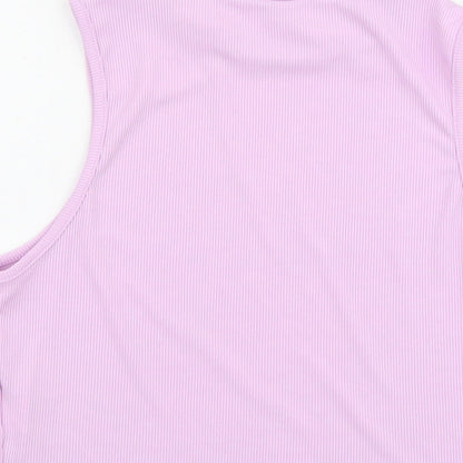 SheIn Womens Purple Polyester Basic Tank Size XL Mock Neck