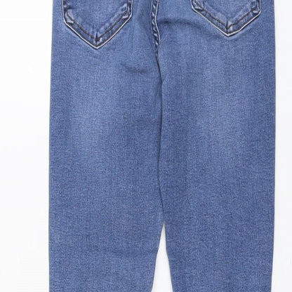 Topshop Womens Blue Cotton Skinny Jeans Size 24 in L25 in Regular Button