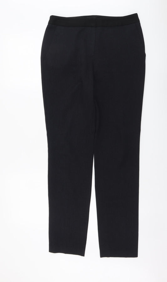 Womens UK Size 10 Papaya Regular Fit Chino Black Trousers