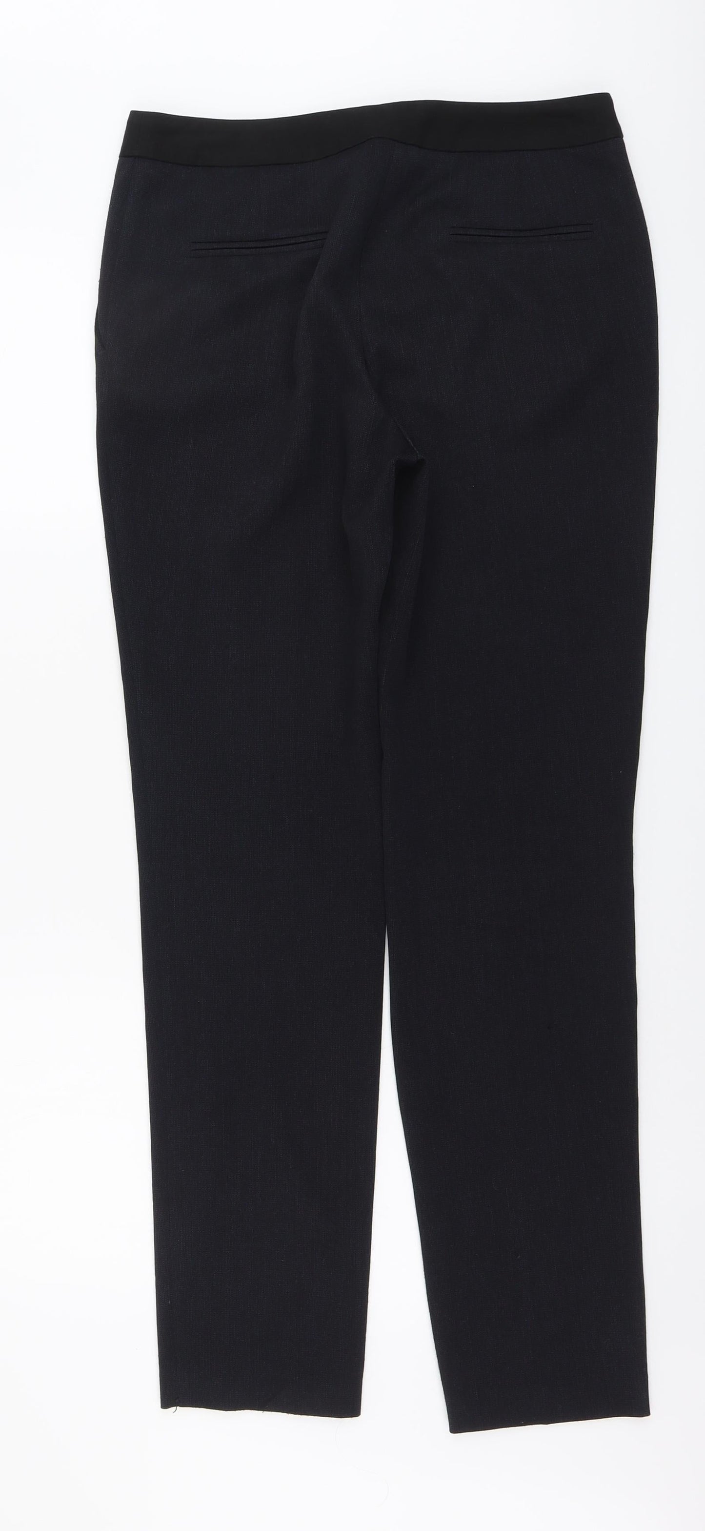 Womens UK Size 10 Papaya Regular Fit Chino Black Trousers