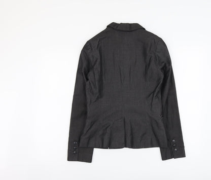 H&M Womens Grey Polyester Jacket Blazer Size S