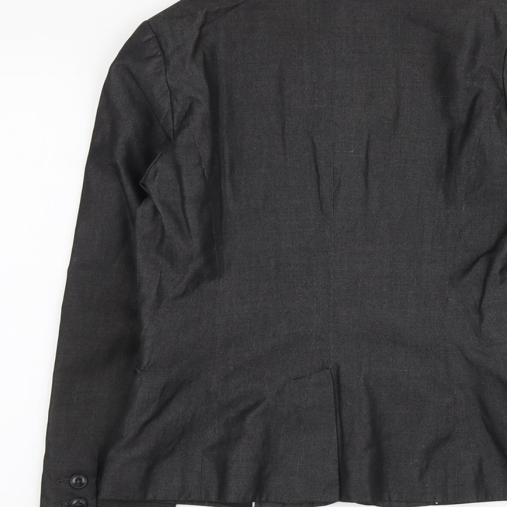 H&M Womens Grey Polyester Jacket Blazer Size S