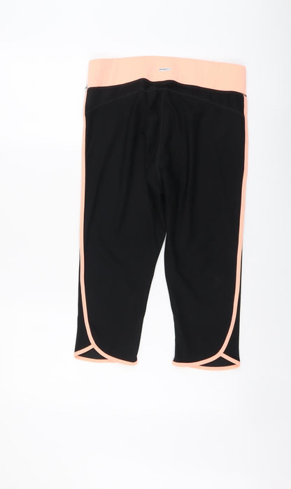 Athletic Works Womens Black Polyester Cropped Leggings Size M L18 in Regular Pullover