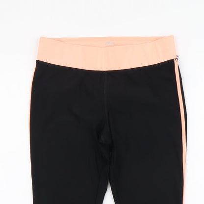 Athletic Works Womens Black Polyester Cropped Leggings Size M L18 in Regular Pullover