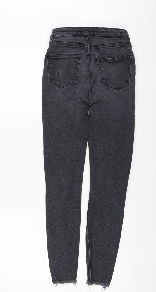 New Look Womens Grey Cotton Skinny Jeans Size 8 L27 in Regular Button