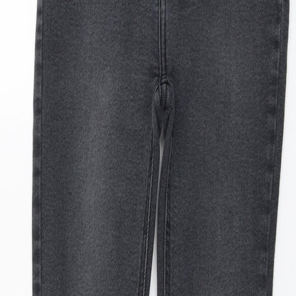 New Look Womens Grey Cotton Skinny Jeans Size 8 L27 in Regular Button