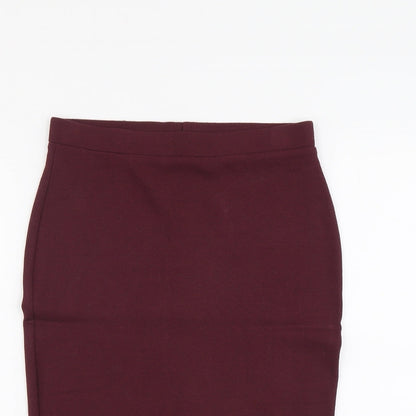 F&F Womens Red Viscose Bandage Skirt Size 8