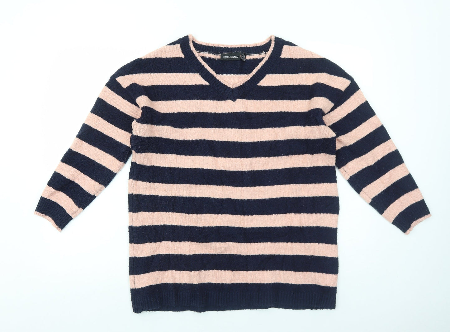 Womens UK Size L Nina Leonard Blue Pullover Jumper