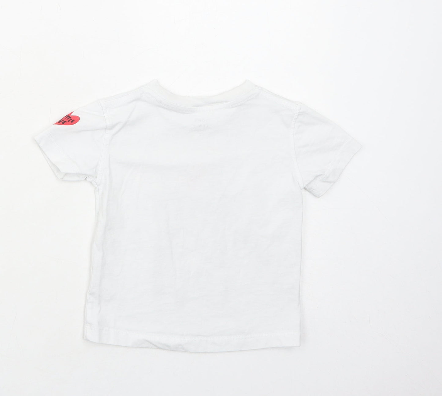 John Lewis Girls White Cotton Basic T-Shirt Size 2 Years Round Neck Pullover - Give A Little Love
