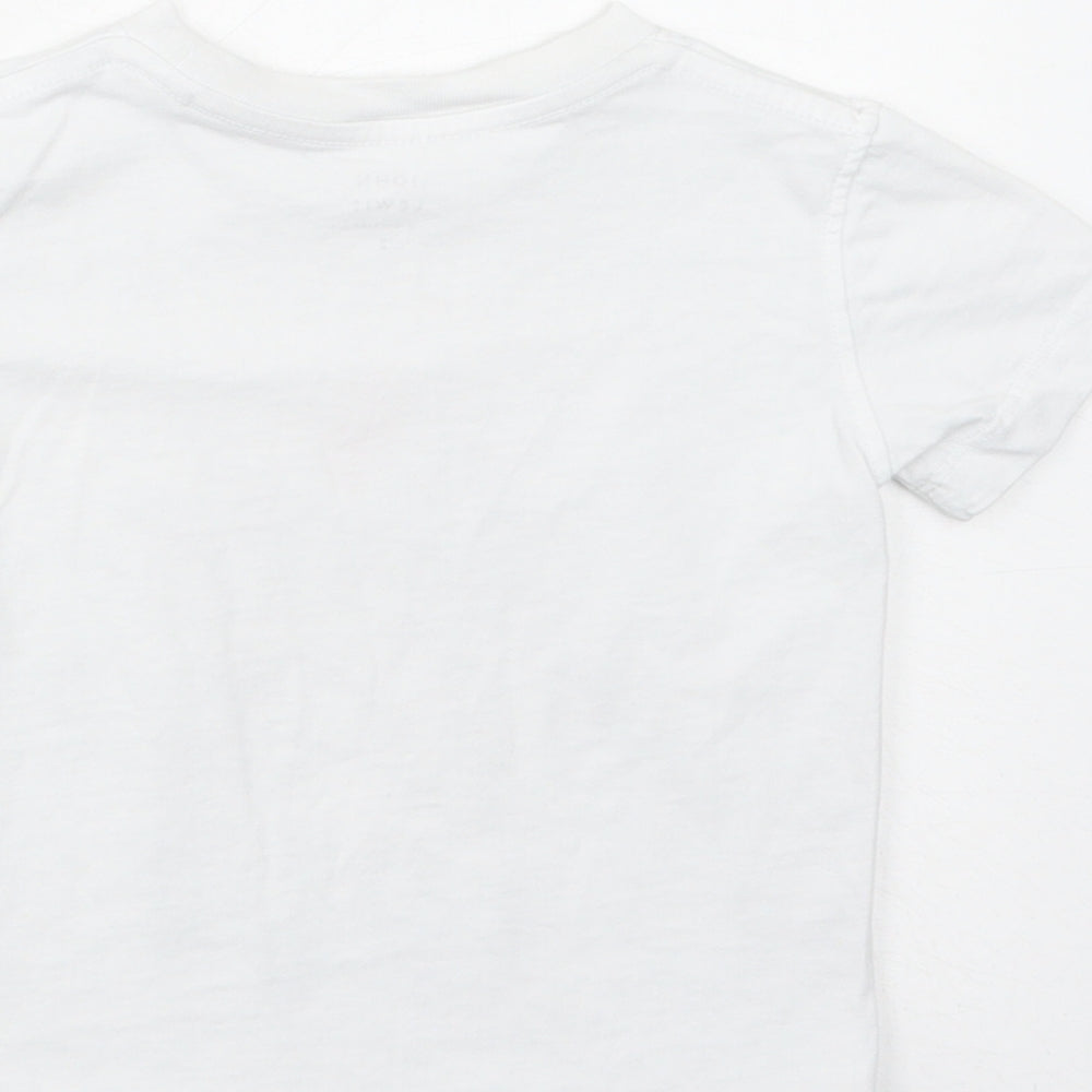 John Lewis Girls White Cotton Basic T-Shirt Size 2 Years Round Neck Pullover - Give A Little Love