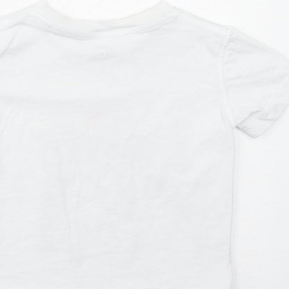 John Lewis Girls White Cotton Basic T-Shirt Size 2 Years Round Neck Pullover - Give A Little Love