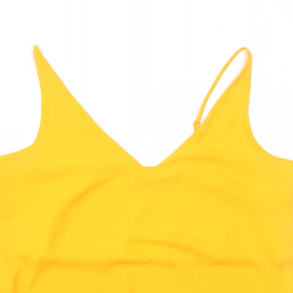 Womens UK Size 10 Dorothy Perkins Orange Basic Tank