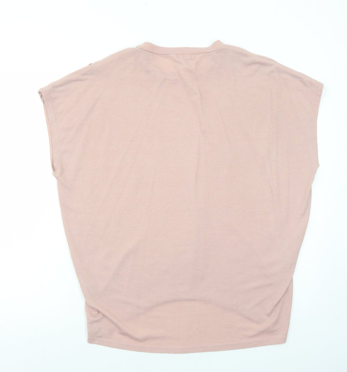 Blue Vanilla Womens Pink Polyester Basic T-Shirt Size M Round Neck