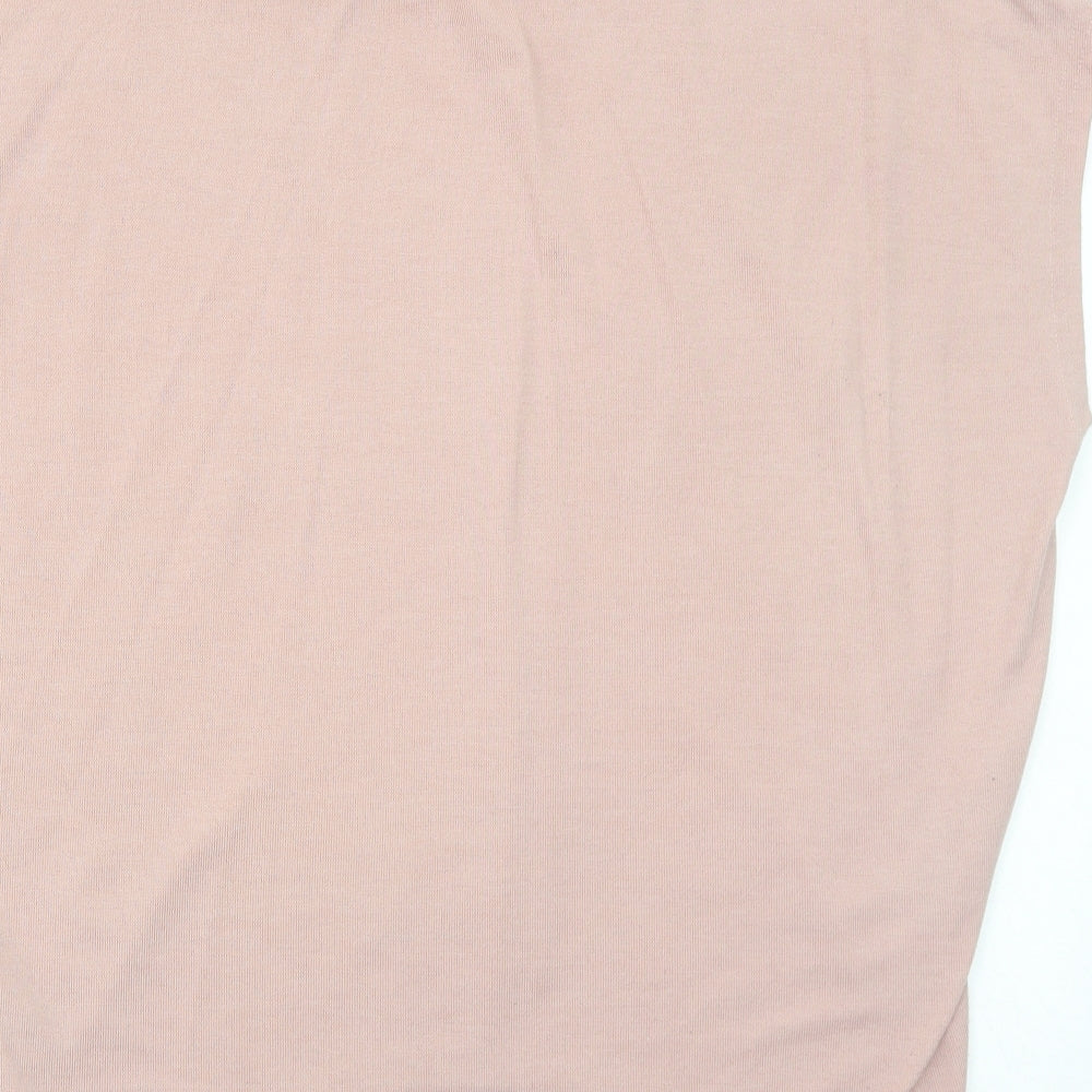 Blue Vanilla Womens Pink Polyester Basic T-Shirt Size M Round Neck