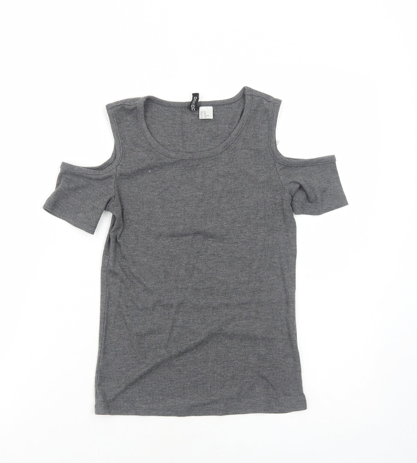 Womens UK Size XS H&M Grey Basic T-Shirt