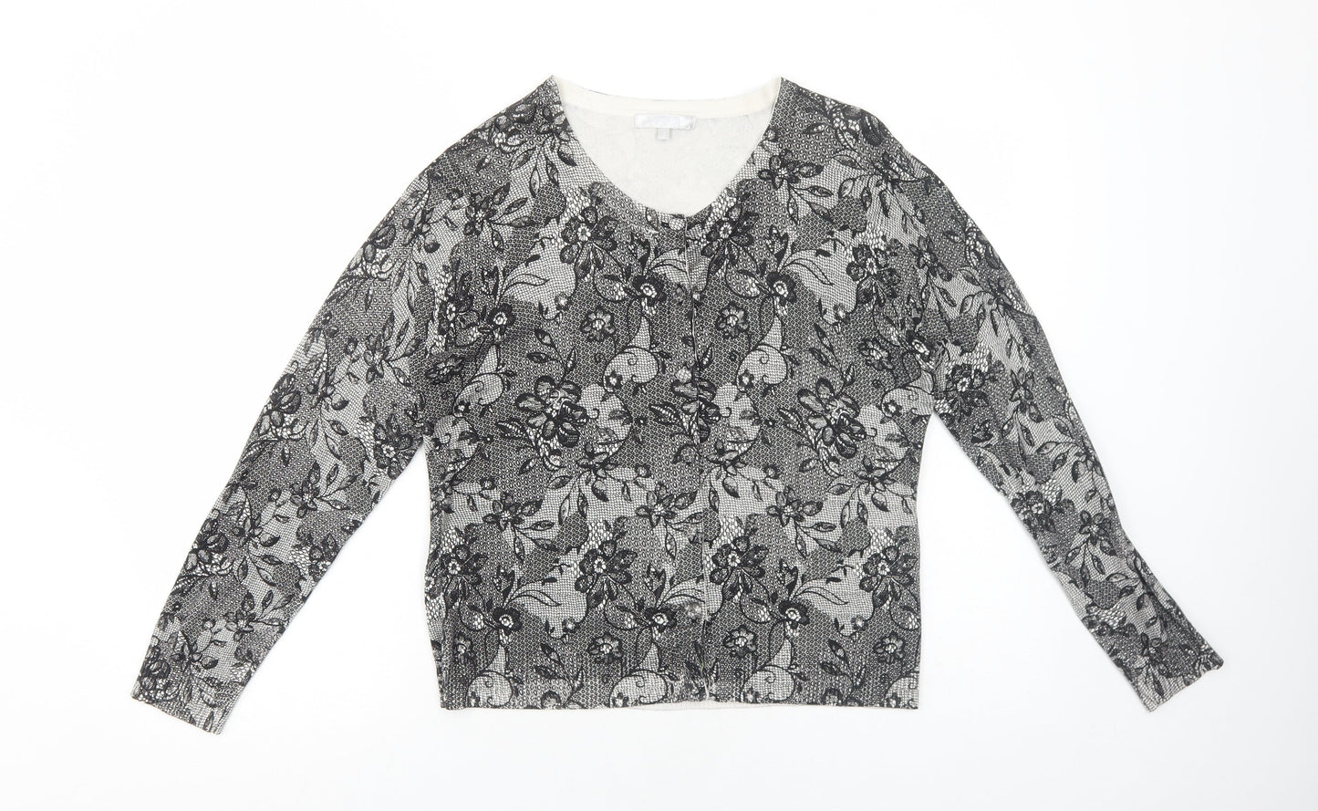 Womens UK Size 16 Lakeland Black Cardigan Jumper