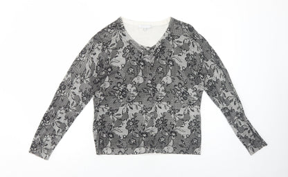 Womens UK Size 16 Lakeland Black Cardigan Jumper