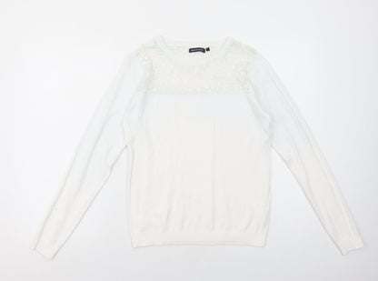 Womens UK Size 14 Brave Soul White Pullover Jumper