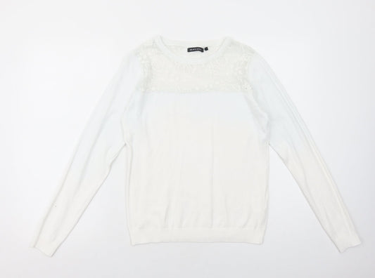 Womens UK Size 14 Brave Soul White Pullover Jumper