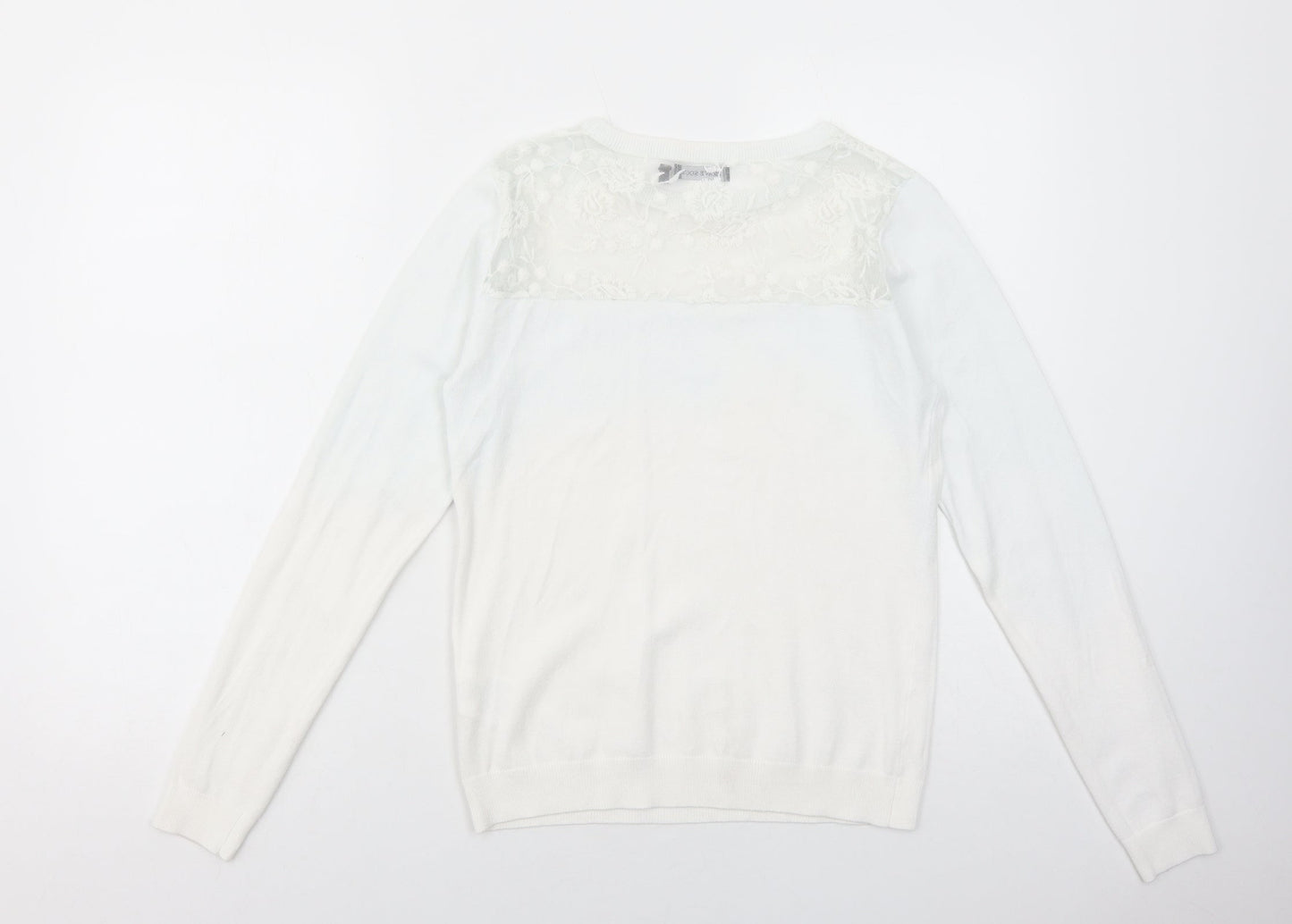 Womens UK Size 14 Brave Soul White Pullover Jumper