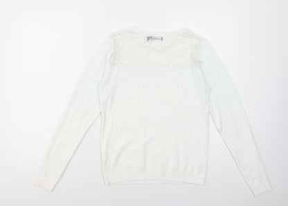 Womens UK Size 14 Brave Soul White Pullover Jumper