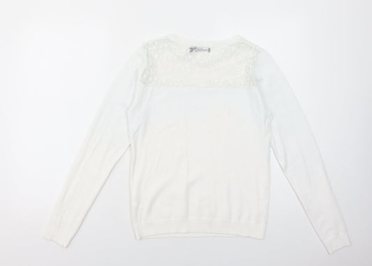 Womens UK Size 14 Brave Soul White Pullover Jumper