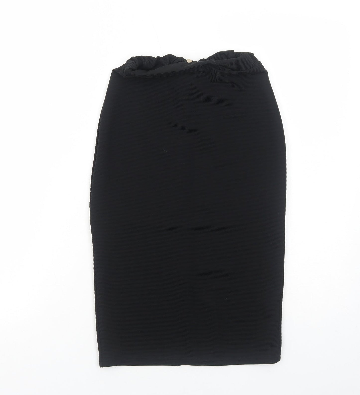 Miss Selfridge Womens Black Polyester Straight & Pencil Skirt Size 6 Zip