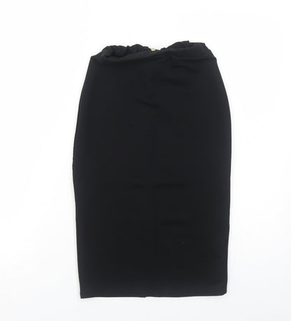 Miss Selfridge Womens Black Polyester Straight & Pencil Skirt Size 6 Zip