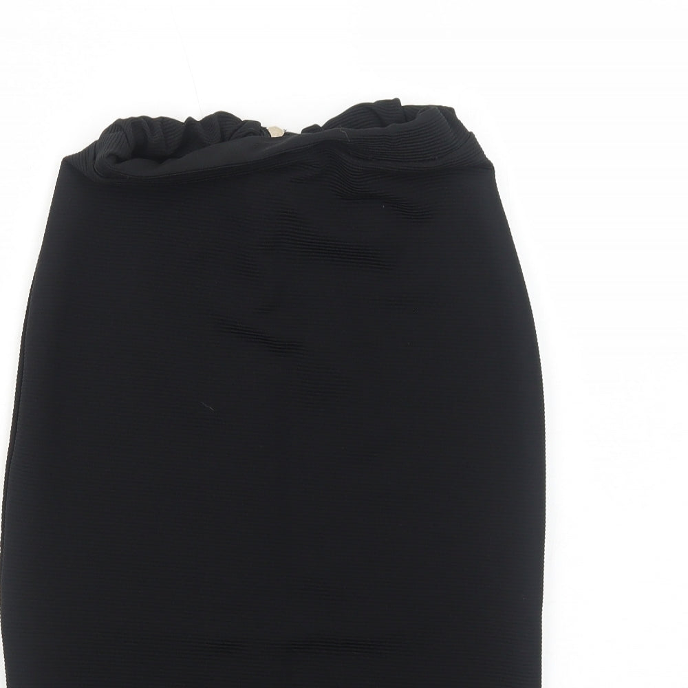 Miss Selfridge Womens Black Polyester Straight & Pencil Skirt Size 6 Zip