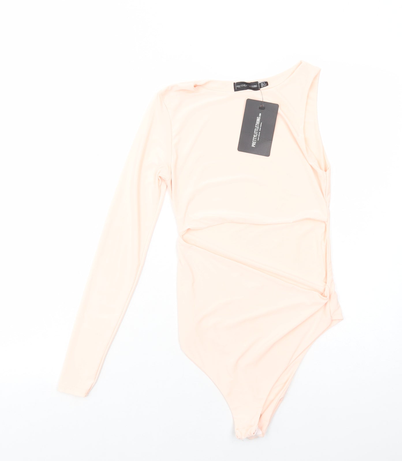 PRETTYLITTLETHING Womens Pink Polyester Bodysuit One-Piece Size 6 Snap - Cut Out