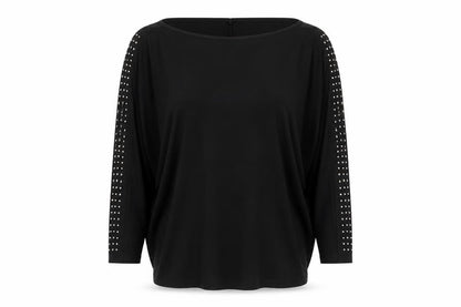 Lipsy Womens Black Viscose Basic Blouse Size 10 Round Neck