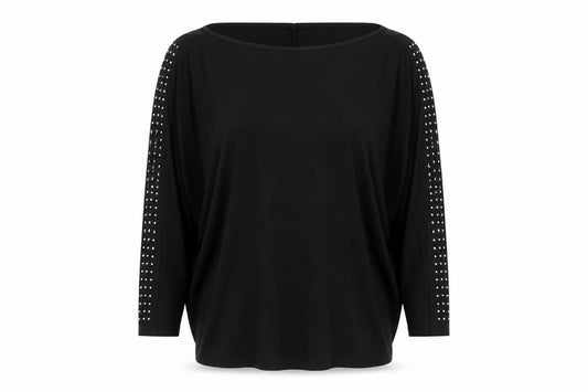 Lipsy Womens Black Viscose Basic Blouse Size 10 Round Neck