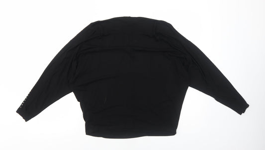 Lipsy Womens Black Viscose Basic Blouse Size 10 Round Neck