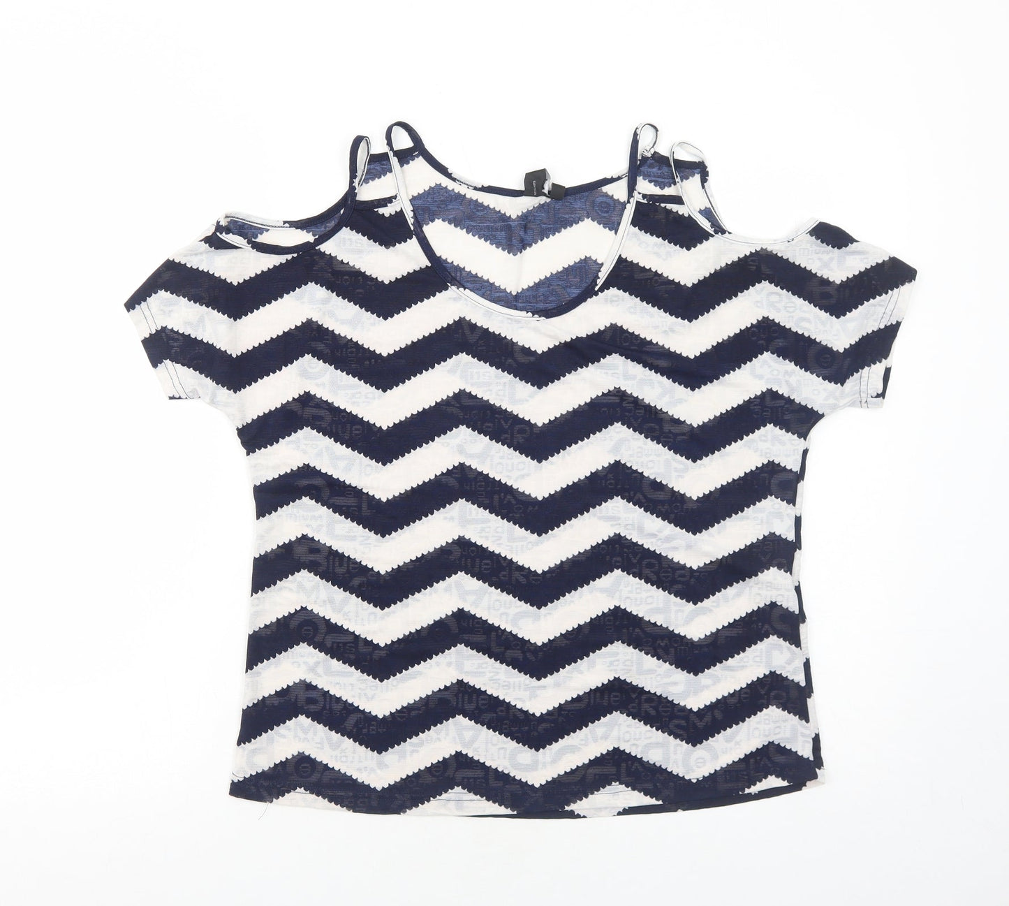 Womens UK Size 8 Izabel London Blue Basic T-Shirt