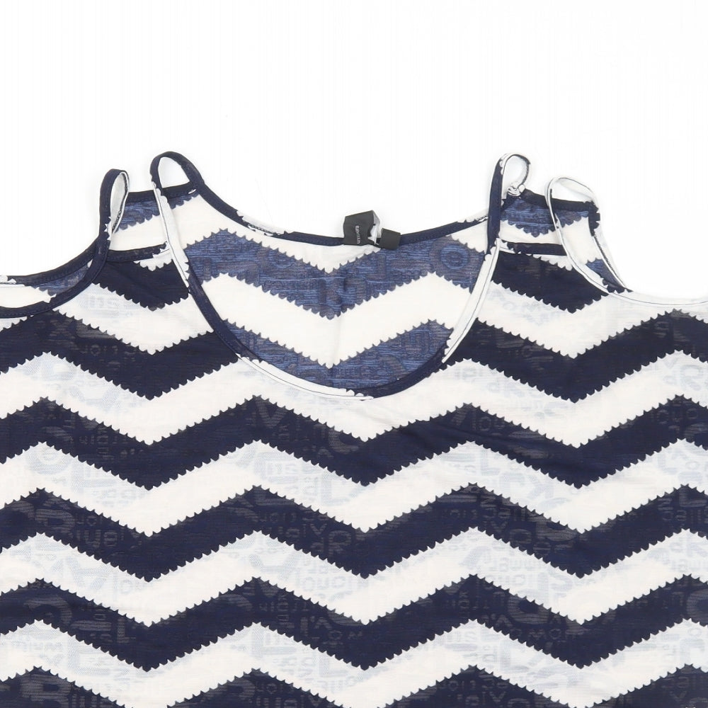 Womens UK Size 8 Izabel London Blue Basic T-Shirt