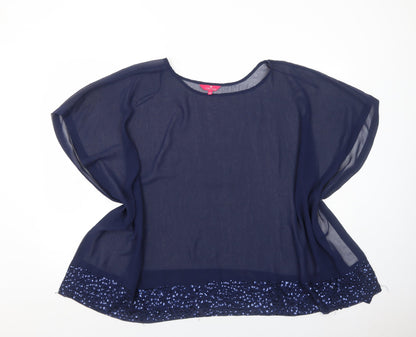 Womens UK Size 16 Together Blue Basic Blouse