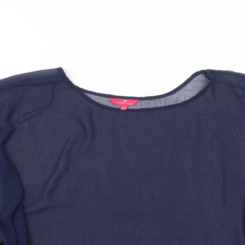 Womens UK Size 16 Together Blue Basic Blouse
