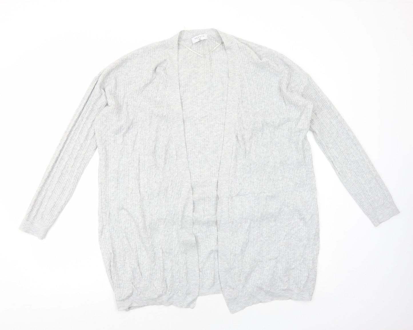 Womens UK Size M Papaya Grey Cardigan Jumper