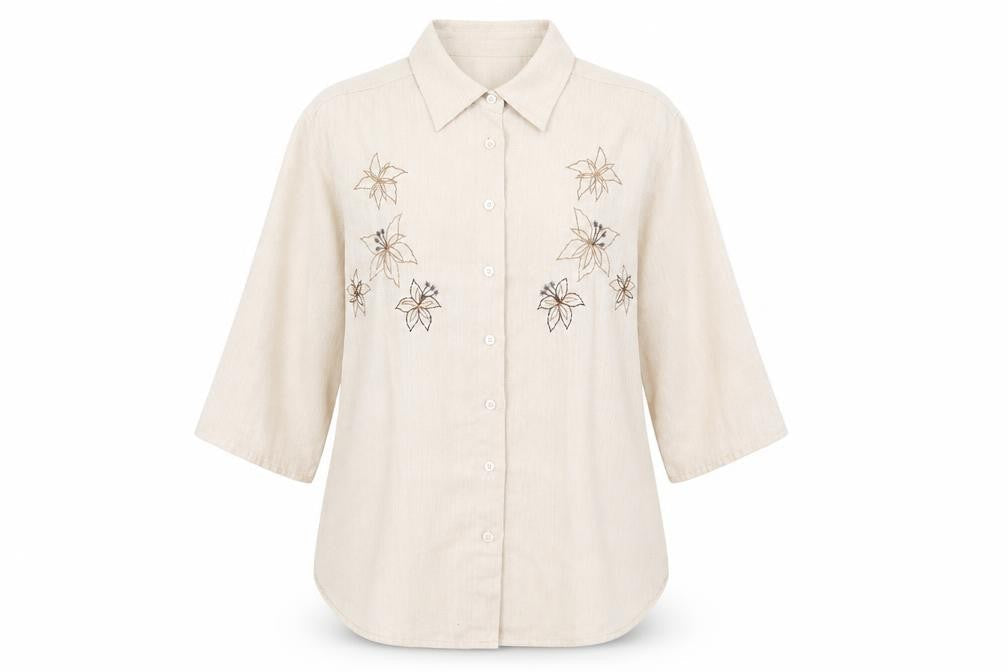 Womens UK Size 12 Damart Beige Basic Button-Up