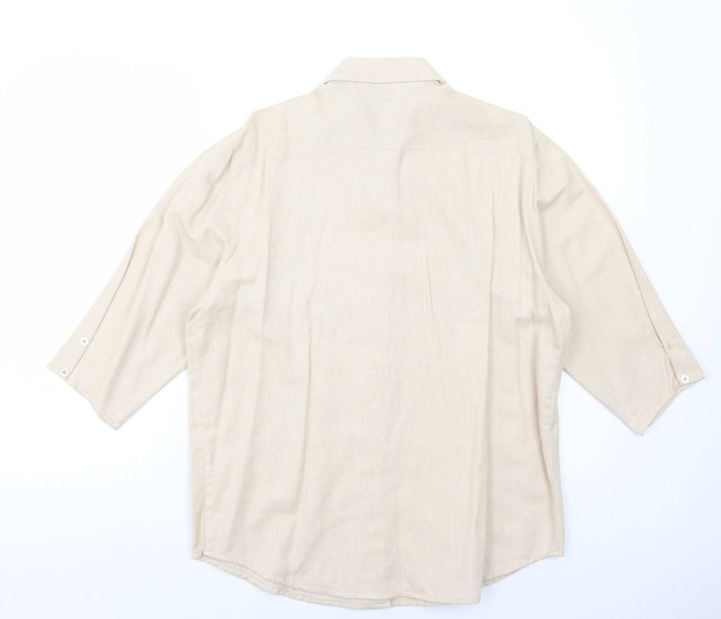 Womens UK Size 12 Damart Beige Basic Button-Up