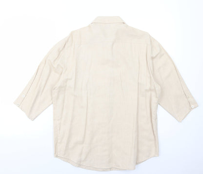 Womens UK Size 12 Damart Beige Basic Button-Up