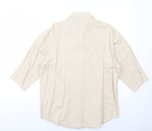 Womens UK Size 12 Damart Beige Basic Button-Up