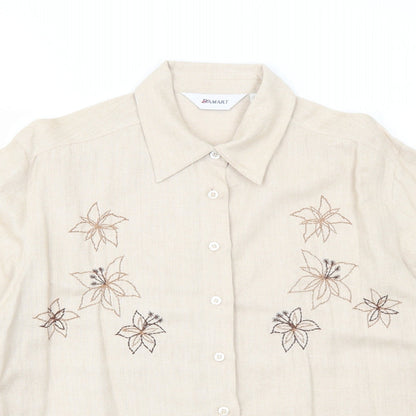 Womens UK Size 12 Damart Beige Basic Button-Up