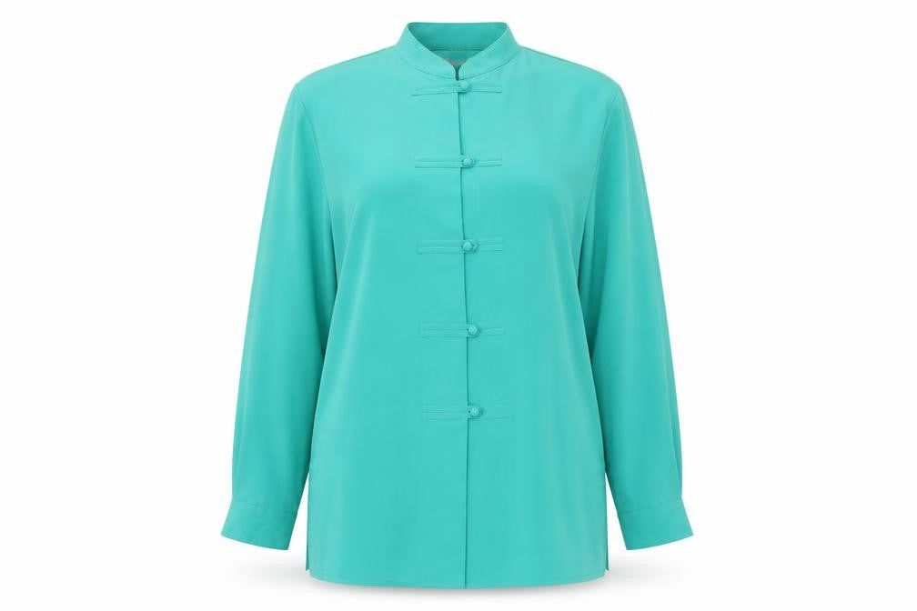 Womens UK Size 12 Soon Green Basic Button-Up